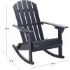 SAFAVIEH Outdoor – Stowe Adirondack Rocking Chair – Teak-Brown Solid Wood – Weather Resistant – Ideal for Patio, Deck, Porch, Backyard, 18.3″ Seat Height (PAT6001A)(Midnight Blue)