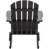 SAFAVIEH Outdoor – Stowe Adirondack Rocking Chair – Teak-Brown Solid Wood – Weather Resistant – Ideal for Patio, Deck, Porch, Backyard, 18.3″ Seat Height (PAT6001A)(Black)