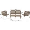 SAFAVIEH Outdoor – Thompson Conversation Set – Green – 5-Piece Patio Set with Bench, 2 Chairs & Modular Coffee Tables – Weather Resistant – Ideal for Deck, Porch, Backyard (PAT4706D)(Beige)