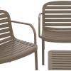 SAFAVIEH Outdoor – Thompson Conversation Set – Green – 5-Piece Patio Set with Bench, 2 Chairs & Modular Coffee Tables – Weather Resistant – Ideal for Deck, Porch, Backyard (PAT4706D)(Beige)