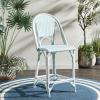 SAFAVIEH Outdoor Collection California White Bistro Woven Coastal 25-inch Counter Stool (Fully Assembled)(Baby Blue/White)