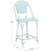 SAFAVIEH Outdoor Collection California White Bistro Woven Coastal 25-inch Counter Stool (Fully Assembled)(Baby Blue/White)
