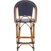 SAFAVIEH Outdoor Collection California White Bistro Woven Coastal 25-inch Counter Stool (Fully Assembled)(Navy)