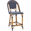 SAFAVIEH Outdoor Collection California White Bistro Woven Coastal 25-inch Counter Stool (Fully Assembled)(Navy)