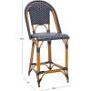 SAFAVIEH Outdoor Collection California White Bistro Woven Coastal 25-inch Counter Stool (Fully Assembled)(Navy)