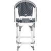 SAFAVIEH Outdoor Collection California White Bistro Woven Coastal 25-inch Counter Stool (Fully Assembled)(Navy/Navy)