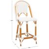 SAFAVIEH Outdoor Collection California White Bistro Woven Coastal 25-inch Counter Stool (Fully Assembled)(White)