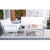 SAFAVIEH Outdoor Collection Catryn Grey/Beige Cushion Solid Wood 4-Piece Conversation Patio Set(Grey/Beige)