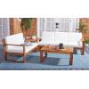 SAFAVIEH Outdoor Collection Catryn Grey/Beige Cushion Solid Wood 4-Piece Conversation Patio Set(Natural/Beige)