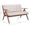 SAFAVIEH Outdoor Collection Dryad Mid-Century Modern Natural/Light Grey Solid Wood Bench with Cushion, Ideal for Deck, Patio, Garden, Backyard, Sunroom