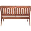 SAFAVIEH Outdoor Collection Dryad Mid-Century Modern Natural/Light Grey Solid Wood Bench with Cushion, Ideal for Deck, Patio, Garden, Backyard, Sunroom