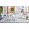 SAFAVIEH Outdoor Collection Kobina Natural/Natural Rope Solid Wood 5-Piece Conversation Patio Set(Grey/Grey)