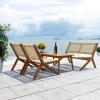 SAFAVIEH Outdoor Collection Kobina Natural/Natural Rope Solid Wood 5-Piece Conversation Patio Set(Natural/Natural)