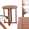 SAFAVIEH Outdoor Collection Kobina Natural/Natural Rope Solid Wood 5-Piece Conversation Patio Set(Natural/White)