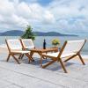 SAFAVIEH Outdoor Collection Kobina Natural/Natural Rope Solid Wood 5-Piece Conversation Patio Set(Natural/White)