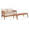 SAFAVIEH Outdoor Collection Owen Natural Brown/Taupe Cushion Solid Wood Bench & Table Set(Natural/Taupe)