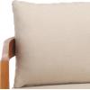 SAFAVIEH Outdoor Collection Owen Natural Brown/Taupe Cushion Solid Wood Bench & Table Set(Natural/Taupe)
