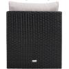 SAFAVIEH Outdoor Collection Pramla Black/Light Grey Cushion Settee & Ottoman (Fully Assembled) – Set of 2(Black/Light Grey)