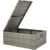 SAFAVIEH Outdoor Collection Pramla Black/Light Grey Cushion Settee & Ottoman (Fully Assembled) – Set of 2(Grey / Grey)