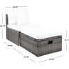 SAFAVIEH Outdoor Collection Pramla Black/Light Grey Cushion Settee & Ottoman (Fully Assembled) – Set of 2(Grey Brown / White)
