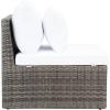 SAFAVIEH Outdoor Collection Pramla Black/Light Grey Cushion Settee & Ottoman (Fully Assembled) – Set of 2(Grey Brown / White)