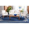 SAFAVIEH Outdoor Collection Velso Beige/Beige/Natural Solid Wood 4-Piece Conversation Patio Set(Beige/Beige)