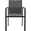 SAFAVIEH Outdoor Patio Furniture Collection – Dexter White Aluminum Arm Chair Set of 2 with Teak Arms, Textilene Seating, Fully Assembled (PAT4050C-SET2)(Black)