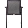 SAFAVIEH Outdoor Patio Furniture Collection – Dexter White Aluminum Arm Chair Set of 2 with Teak Arms, Textilene Seating, Fully Assembled (PAT4050C-SET2)(Black)
