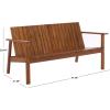 SAFAVIEH Outdoor Patio Furniture Collection – Fallon Natural Solid Wood Bench, Modern Slatted Design, Sturdy & Stylish Seating for Patio, Garden, or Balcony (PAT7334A)(Natural)
