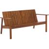 SAFAVIEH Outdoor Patio Furniture Collection – Fallon Natural Solid Wood Bench, Modern Slatted Design, Sturdy & Stylish Seating for Patio, Garden, or Balcony (PAT7334A)(Natural)