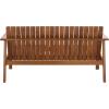 SAFAVIEH Outdoor Patio Furniture Collection – Fallon Natural Solid Wood Bench, Modern Slatted Design, Sturdy & Stylish Seating for Patio, Garden, or Balcony (PAT7334A)(Natural)
