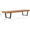 SAFAVIEH Outdoor Patio Furniture Collection – Heather Natural Brown Solid Wood Patio Bench with White Steel Legs, 72-Inch Modern Outdoor Seating for Garden, Porch or Patio (PAT7327A)(Natural/Black)