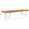 SAFAVIEH Outdoor Patio Furniture Collection – Heather Natural Brown Solid Wood Patio Bench with White Steel Legs, 72-Inch Modern Outdoor Seating for Garden, Porch or Patio (PAT7327A)(Natural/White)