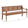 SAFAVIEH Outdoor Patio Furniture Collection – Kanger Natural Solid Wood Bench, Classic Slat Design, Durable Outdoor Seating (PAT7332A)(Natural)