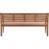 SAFAVIEH Outdoor Patio Furniture Collection – Kanger Natural Solid Wood Bench, Classic Slat Design, Durable Outdoor Seating (PAT7332A)(Natural)