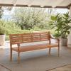 SAFAVIEH Outdoor Patio Furniture Collection – Kanger Natural Solid Wood Bench, Classic Slat Design, Durable Outdoor Seating (PAT7332A)(Natural)