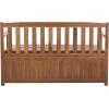SAFAVIEH Outdoor Patio Furniture Collection – Kelter Solid Teak Wood Bench Box with Storage, Slatted Design, Versatile Indoor/Outdoor Seating (PAT6813A)(Teak)