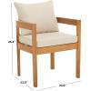 SAFAVIEH Outdoor Patio Furniture Collection – Kento Dining Chair Set of 2, Solid Wood Frame with Taupe Cushions, Fully Assembled, Natural Finish (PAT7096A)(Natural/Taupe)