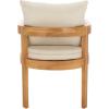 SAFAVIEH Outdoor Patio Furniture Collection – Kento Dining Chair Set of 2, Solid Wood Frame with Taupe Cushions, Fully Assembled, Natural Finish (PAT7096A)(Natural/Taupe)