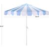 SAFAVIEH Outdoor Patio Furniture Collection – Meze 9 Ft Crank Patio Umbrella, Baby Blue Stripe & White Pole, Market Umbrella with Crank Lift (PAT8023U)(Baby Blue Striped/White)