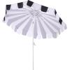 SAFAVIEH Outdoor Patio Furniture Collection – Meze 9 Ft Crank Patio Umbrella, Baby Blue Stripe & White Pole, Market Umbrella with Crank Lift (PAT8023U)(Black Striped/White)