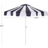 SAFAVIEH Outdoor Patio Furniture Collection – Meze 9 Ft Crank Patio Umbrella, Baby Blue Stripe & White Pole, Market Umbrella with Crank Lift (PAT8023U)(Navy Striped/White)