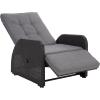 SAFAVIEH Outdoor Patio Furniture Collection – Millman Weather-Resistant Recliner Chair, Adjustable Backrest & Cushioned Seat (PAT6906)(Black/Grey)