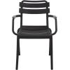 SAFAVIEH Outdoor Patio Furniture Collection – Sarah Green Stacking Dining Armchair Set of 2, Fully Assembled Outdoor Chairs, Modern Slatted Design, Weather-Resistant Patio Seating (PAT4703D-SET2)(Black)