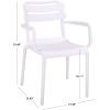 SAFAVIEH Outdoor Patio Furniture Collection – Sarah Green Stacking Dining Armchair Set of 2, Fully Assembled Outdoor Chairs, Modern Slatted Design, Weather-Resistant Patio Seating (PAT4703D-SET2)(White)