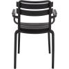 SAFAVIEH Outdoor Patio Furniture Collection – Sarah Green Stacking Dining Armchair Set of 2, Fully Assembled Outdoor Chairs, Modern Slatted Design, Weather-Resistant Patio Seating (PAT4703D-SET2)(Black)
