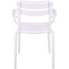 SAFAVIEH Outdoor Patio Furniture Collection – Sarah Green Stacking Dining Armchair Set of 2, Fully Assembled Outdoor Chairs, Modern Slatted Design, Weather-Resistant Patio Seating (PAT4703D-SET2)(White)