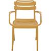 SAFAVIEH Outdoor Patio Furniture Collection – Sarah Green Stacking Dining Armchair Set of 2, Fully Assembled Outdoor Chairs, Modern Slatted Design, Weather-Resistant Patio Seating (PAT4703D-SET2)(Yellow)