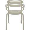 SAFAVIEH Outdoor Patio Furniture Collection – Sarah Green Stacking Dining Armchair Set of 2, Fully Assembled Outdoor Chairs, Modern Slatted Design, Weather-Resistant Patio Seating (PAT4703D-SET2)(Green)
