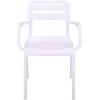 SAFAVIEH Outdoor Patio Furniture Collection – Sarah Green Stacking Dining Armchair Set of 2, Fully Assembled Outdoor Chairs, Modern Slatted Design, Weather-Resistant Patio Seating (PAT4703D-SET2)(White)